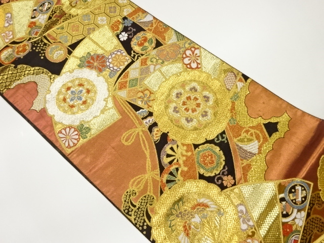 JAPANESE FUKURO OBI / PULP CLOTH / WOVEN CLASSICAL PATTERN